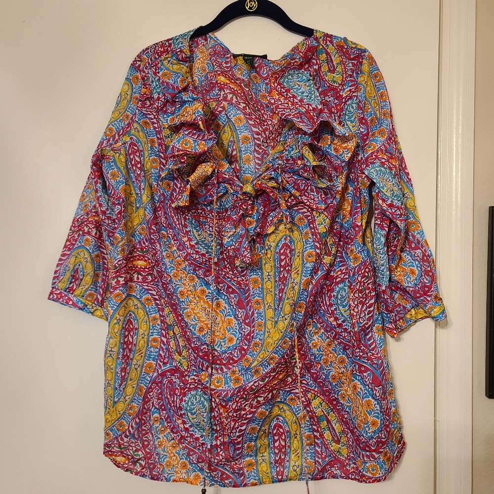 Women's floral paisley blouse